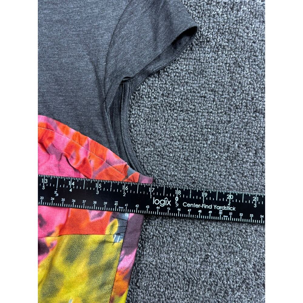 Trina Turk Silk Floral Print Dress Womens Size 6 Gray Bodice Cap Sleeve - Picture 6 of 6